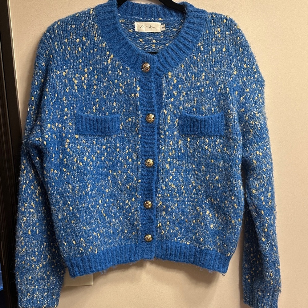 Blue and gold Cardigan